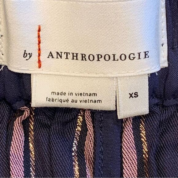 Anthropologie Cameron Metallic Striped Side Tie Shorts Size XS - Picture 8 of 13